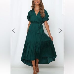 NEW Whyte Valentyne Kara Midi Dress Emerald Size 8